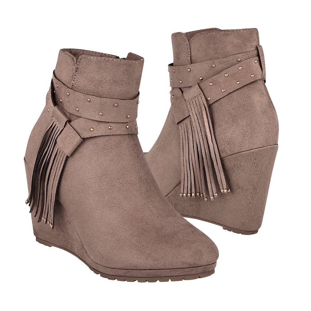 pappomania.com : Botines capa de ozono para mujer textil taupe 33574-1