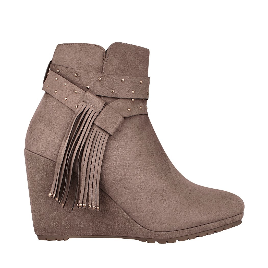 pappomania.com : Botines capa de ozono para mujer textil taupe 33574-1