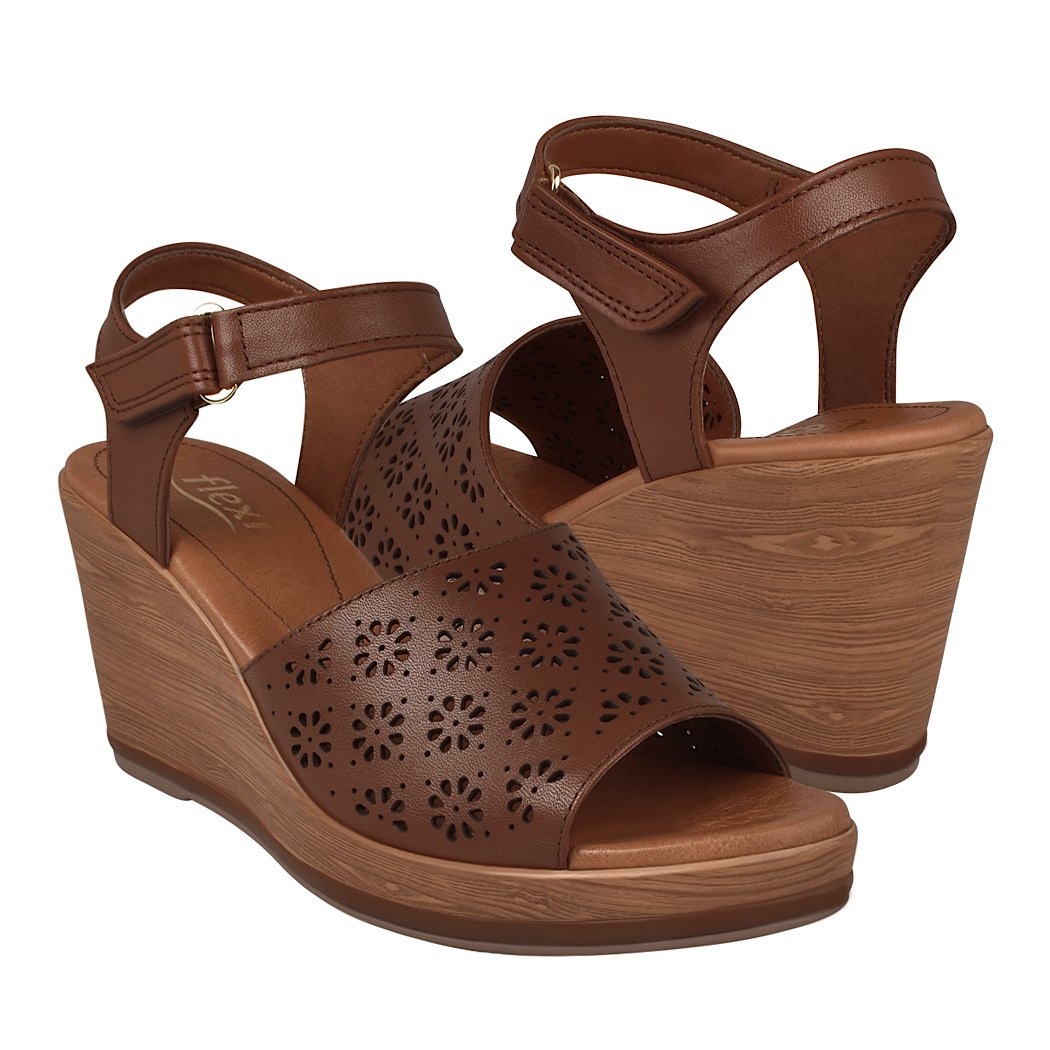 pappomania.com : Sandalias casuales para dama flexi 100707 café