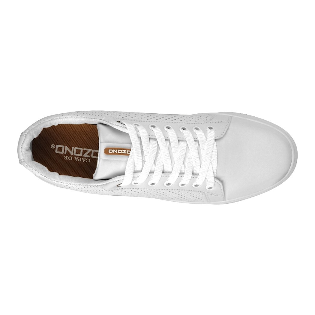pappomania.com : Tenis casuales capa de ozono para hombre simipiel blanco  380201-2