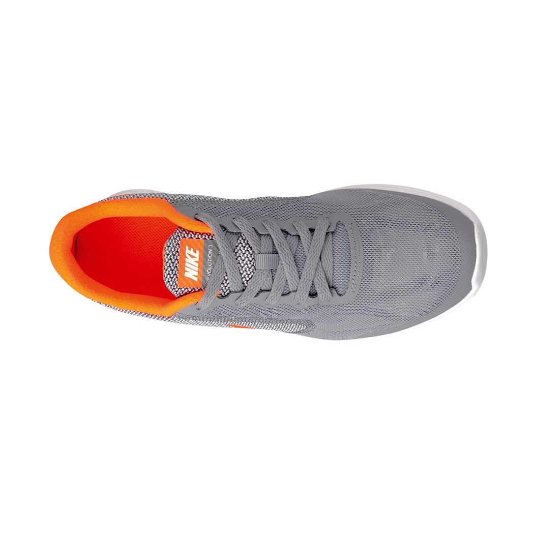 nike grises con naranja