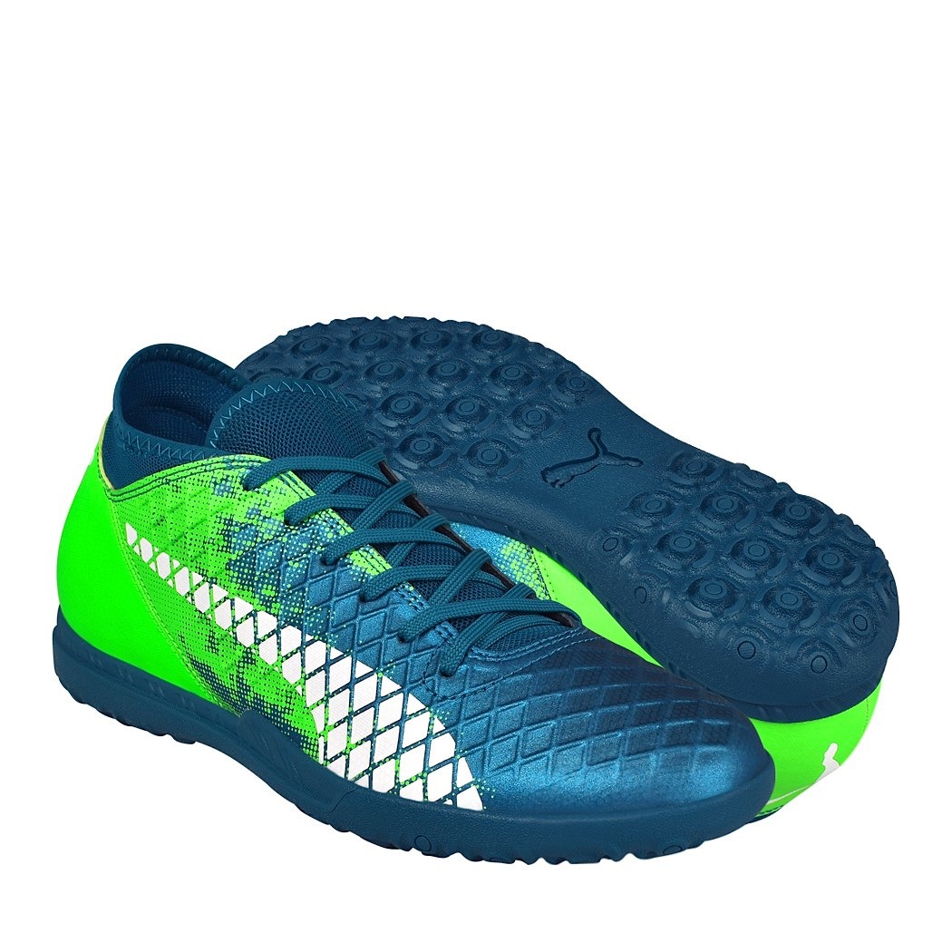 tenis puma azul con verde